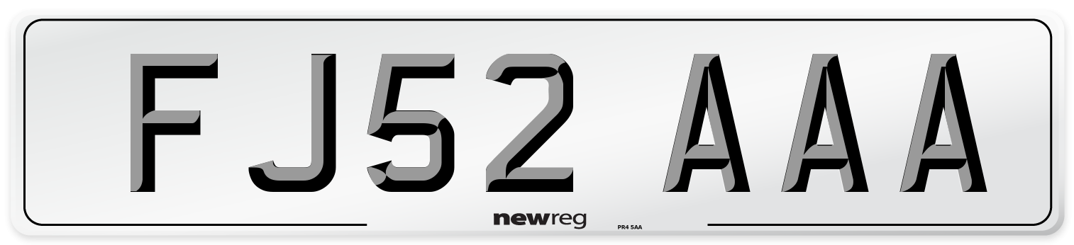 FJ52 AAA Number Plate from New Reg